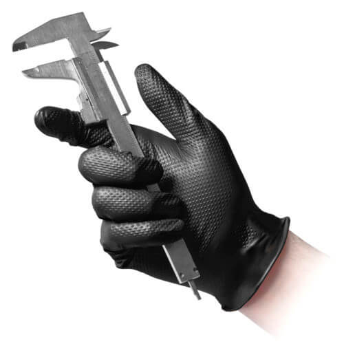 Reflexx-N85B Black Nitrile Gloves Heavy Duty Full Grip 8.4gr 50pk - FDK Distribution